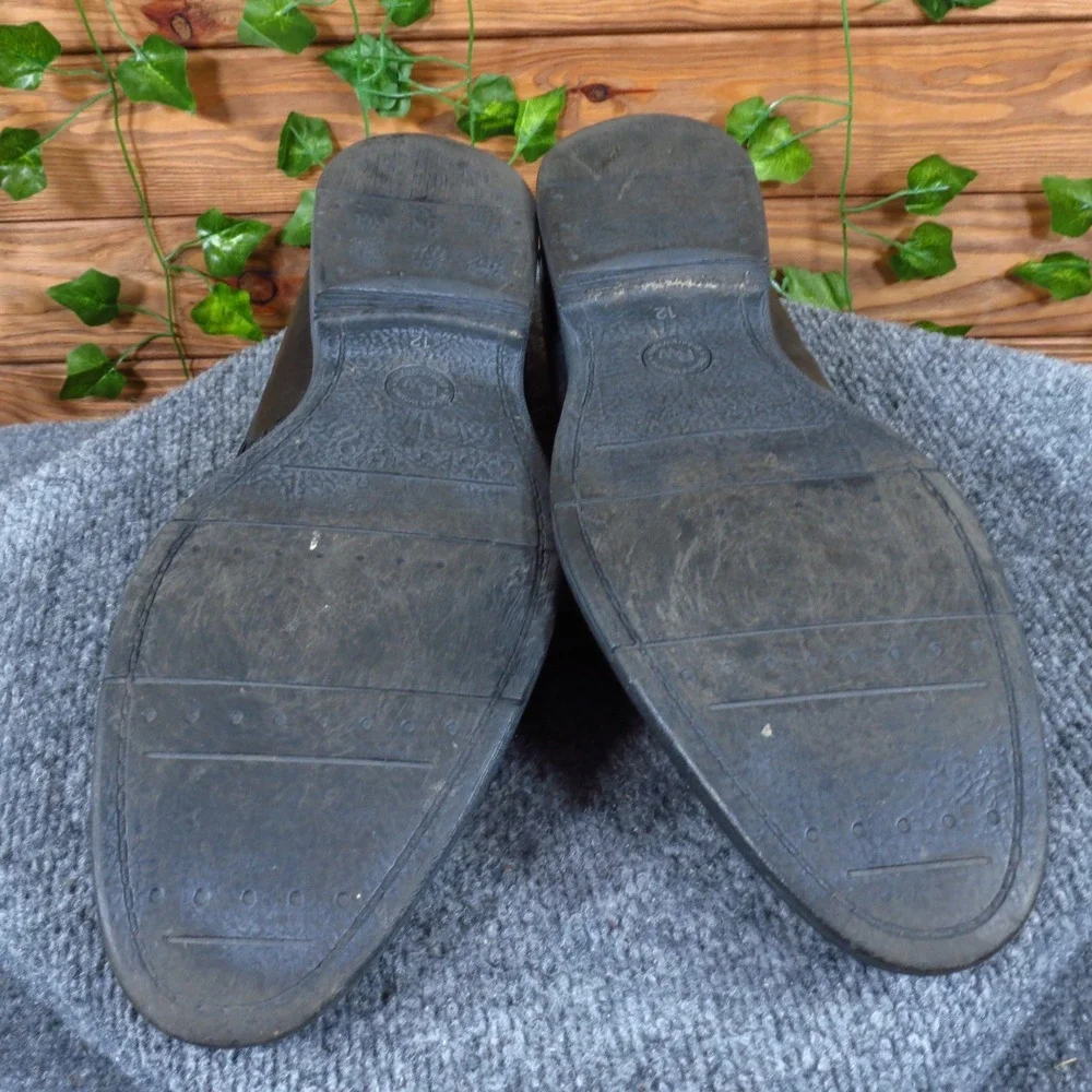 Robert Wayne Calahan Mens Size 12‎ Black Leather Tassel Loafer Dress Shoes